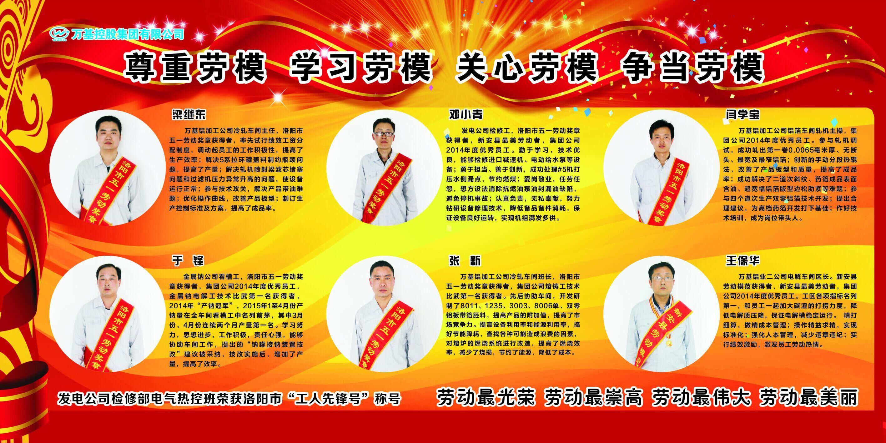 亚洲体育登录平台下载集团公司五名员工获洛阳市五一劳动奖章