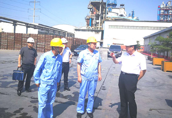 新安县县长郅书安到亚洲体育登录平台下载集团墙材公司调研